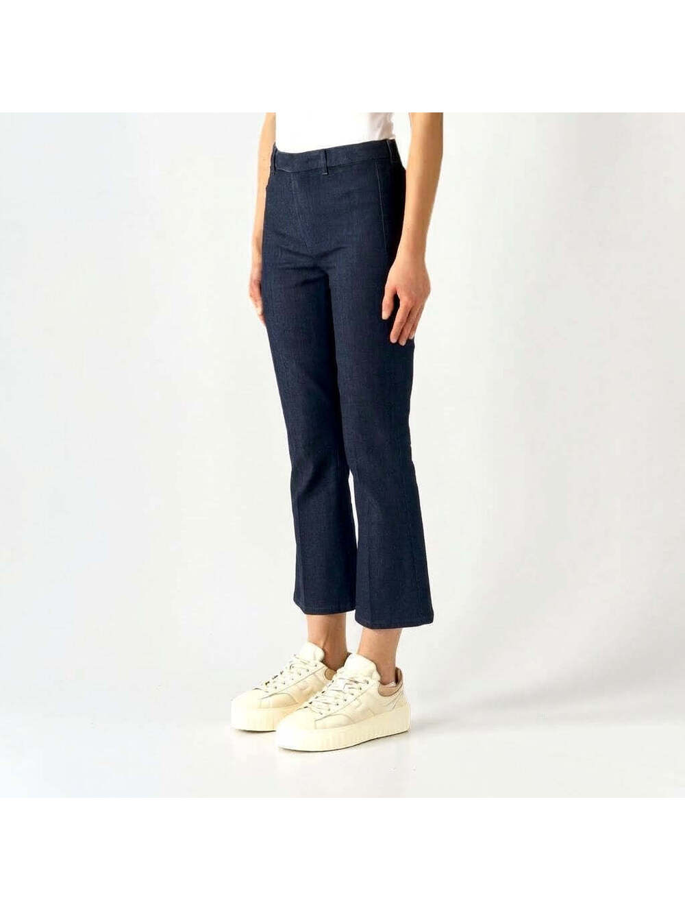 S Max Mara Dark Wash Straight Leg Cropped Capri Denim Jeans Size 10